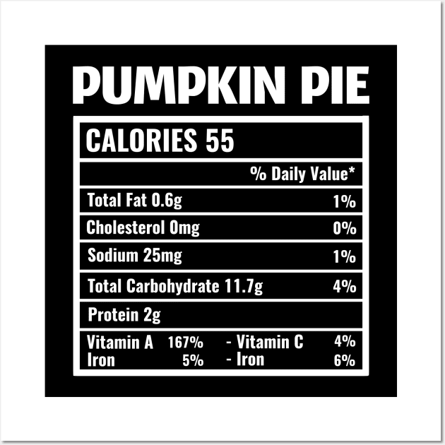 Pumpkin Pie Nutrition Facts Thanksgiving Wall Art by TheMjProduction